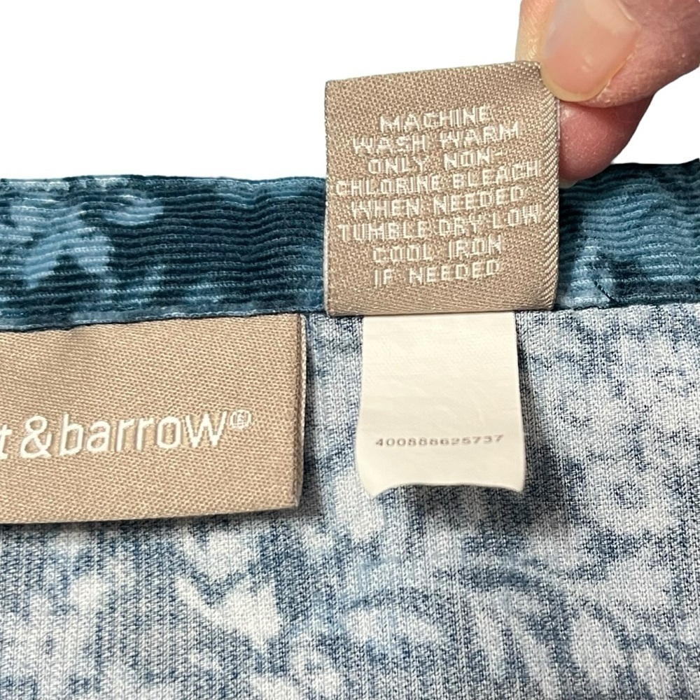 Croft & Barrow Aqua Blue Floral Roses Corduroy Cottagecore Skirt Size 16 - Picture 6 of 8